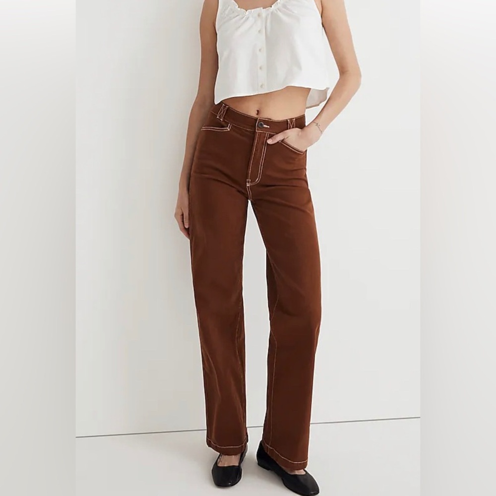 Madewell Emmett 2.0 Wide-Leg Pants: Garment-Dyed Edition size 28p NWT